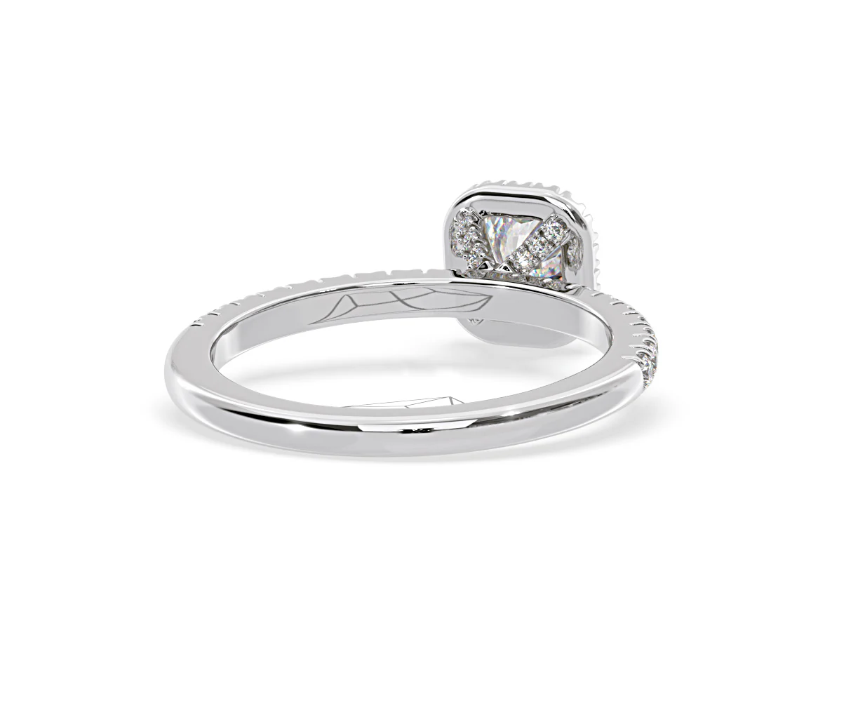 Beatrice Diamond Halo Engagement Ring 18K White Gold 1ct G/VS1 - Image 51