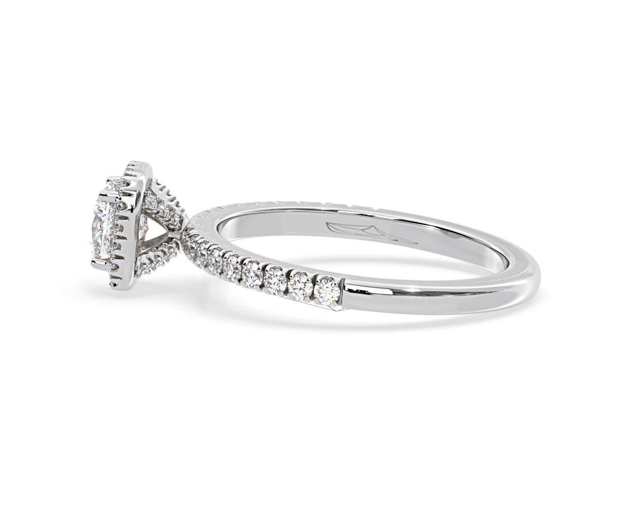 Beatrice Diamond Halo Engagement Ring 18K White Gold 1ct G/VS2 - Image 109