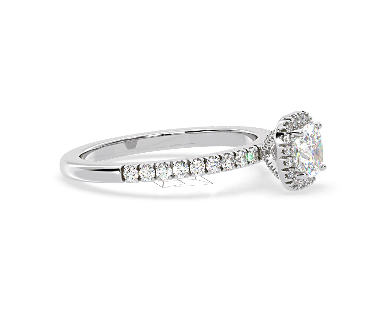 Beatrice Diamond Halo Engagement Ring 18K White Gold 1ct G/VS2 - Image 153