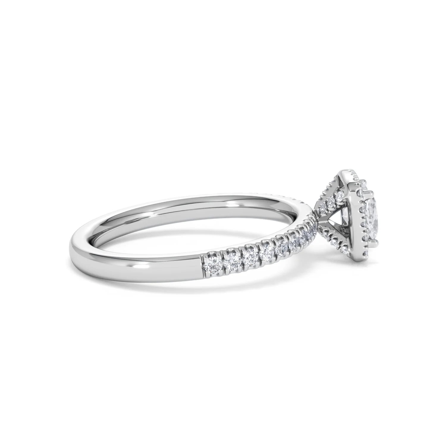 Beatrice Diamond Halo Engagement Ring 18K White Gold 1ct G/VS2 - Image 29