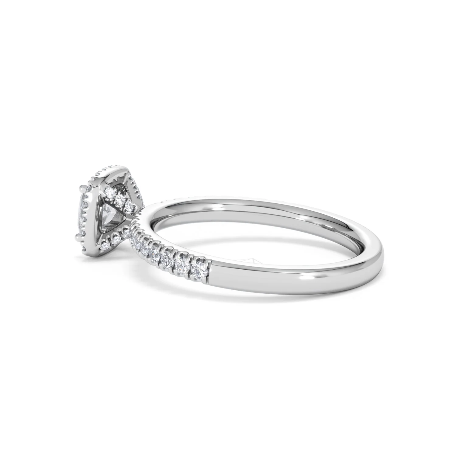 Beatrice Diamond Halo Engagement Ring 18K White Gold 1ct G/VS2 - Image 63