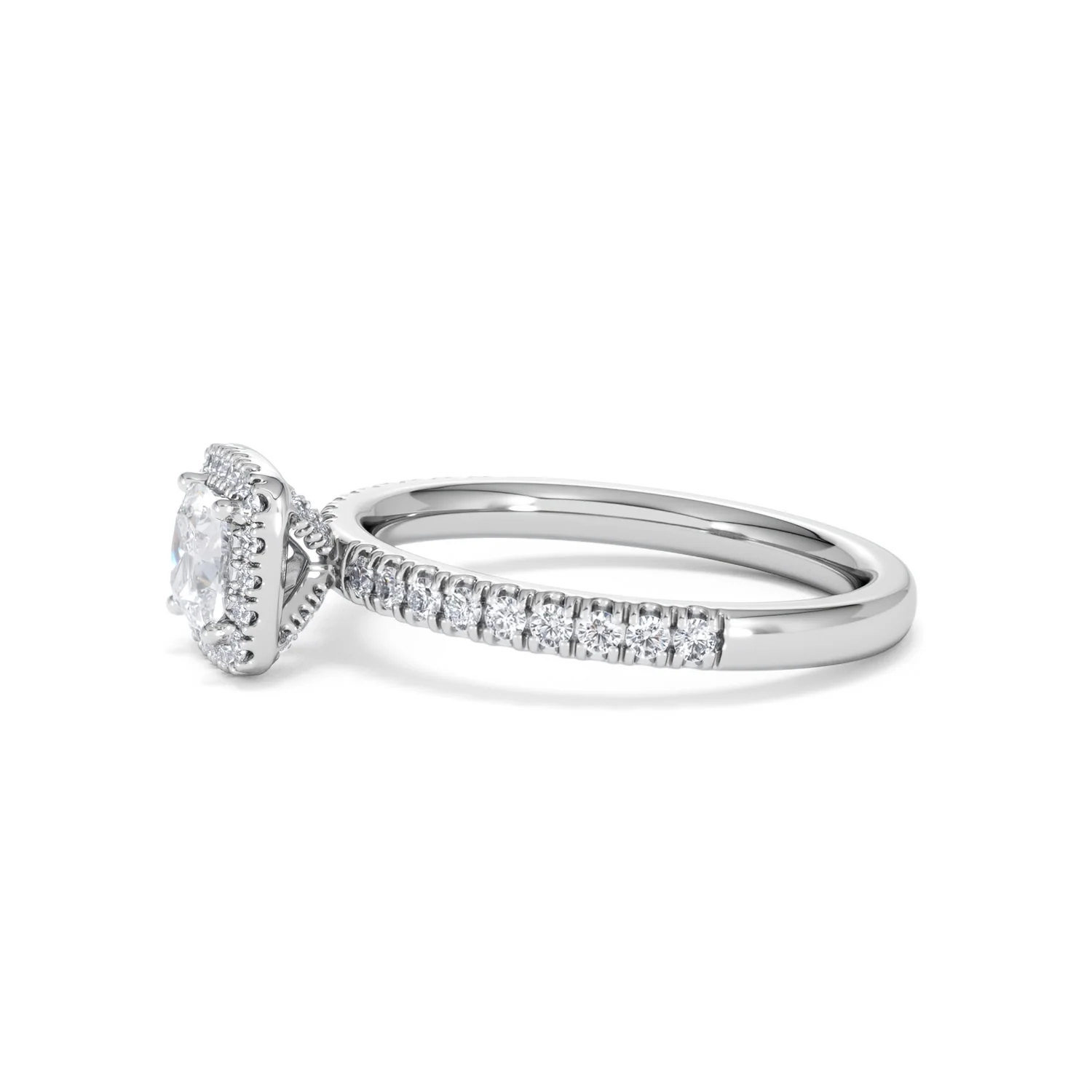 Beatrice Diamond Halo Engagement Ring 18K White Gold 1ct G/VS2 - Image 72