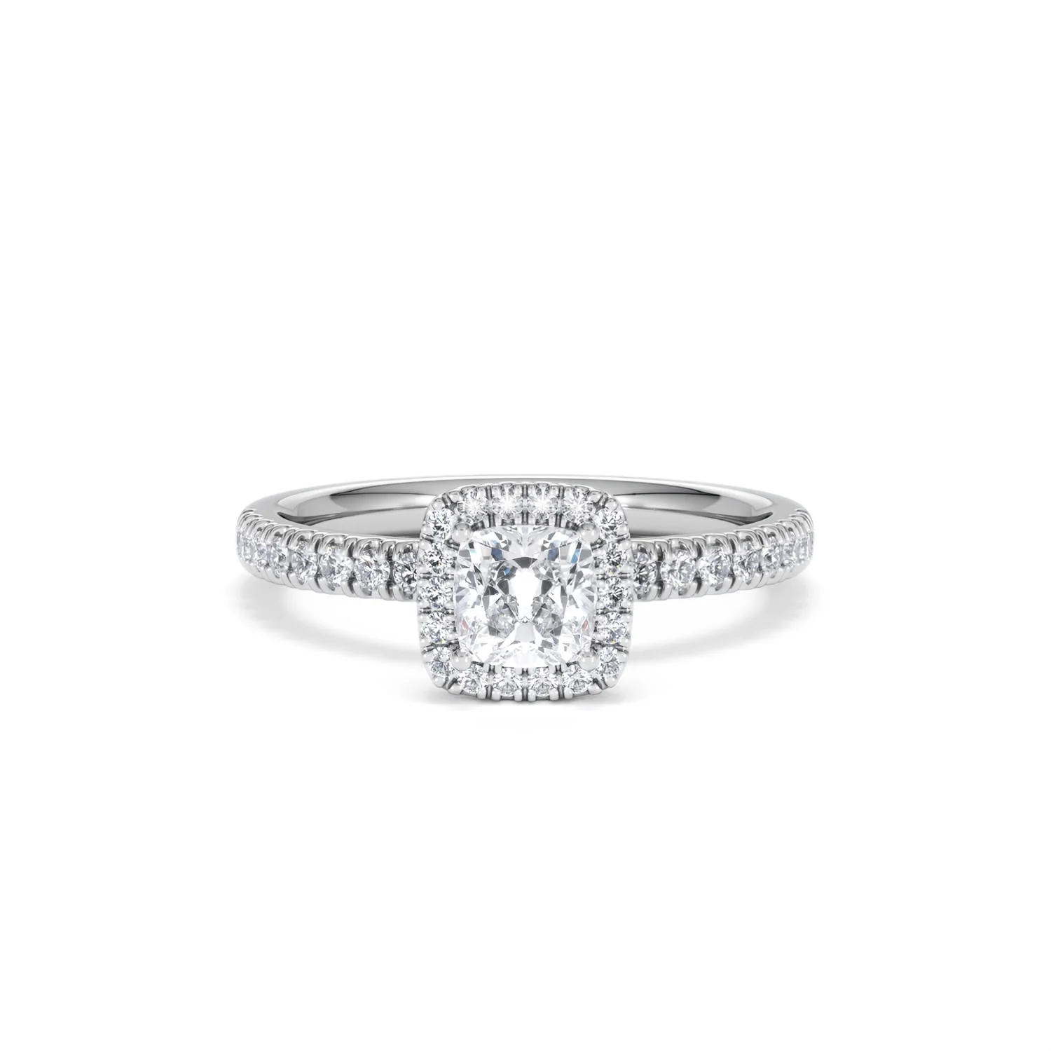 Beatrice Diamond Halo Engagement Ring 18K White Gold 1ct G/VS2 - Image 8
