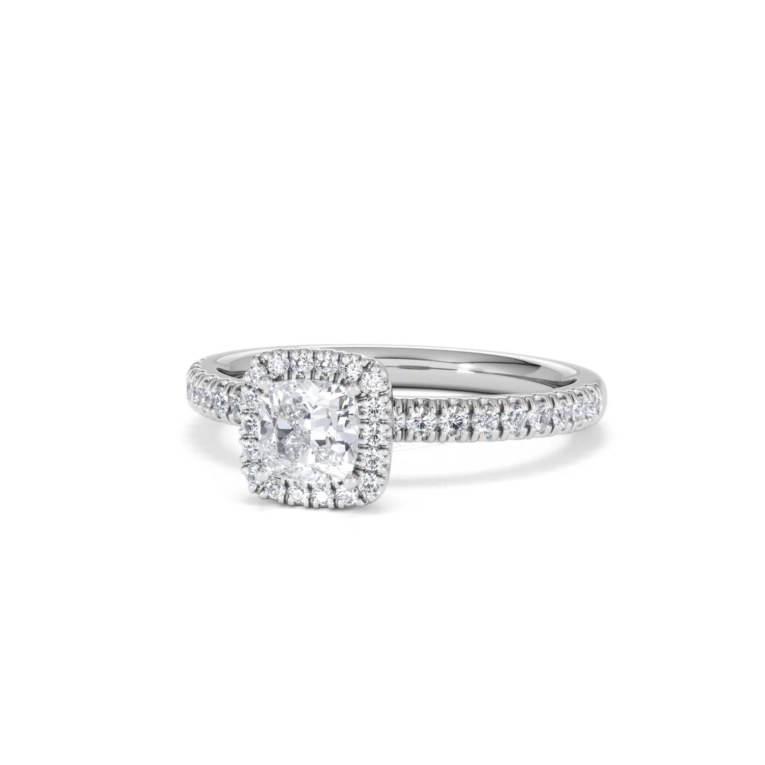 Beatrice Diamond Halo Engagement Ring 18K White Gold 1ct G/VS2 - Image 84