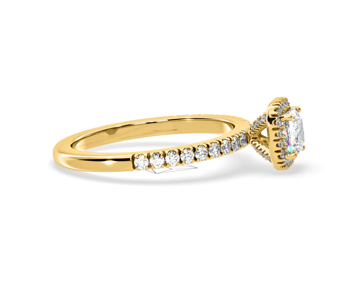 Beatrice GIA Diamond Halo Engagement Ring in 18K Gold 1.25ct G/SI2 - Image 150