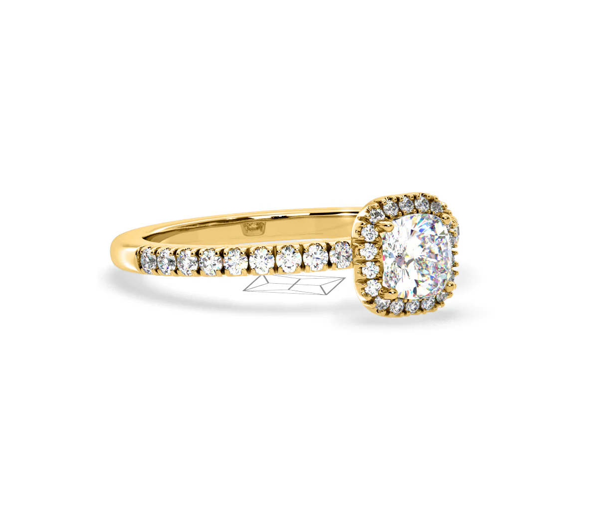 Beatrice GIA Diamond Halo Engagement Ring in 18K Gold 1.25ct G/SI2 - Image 160