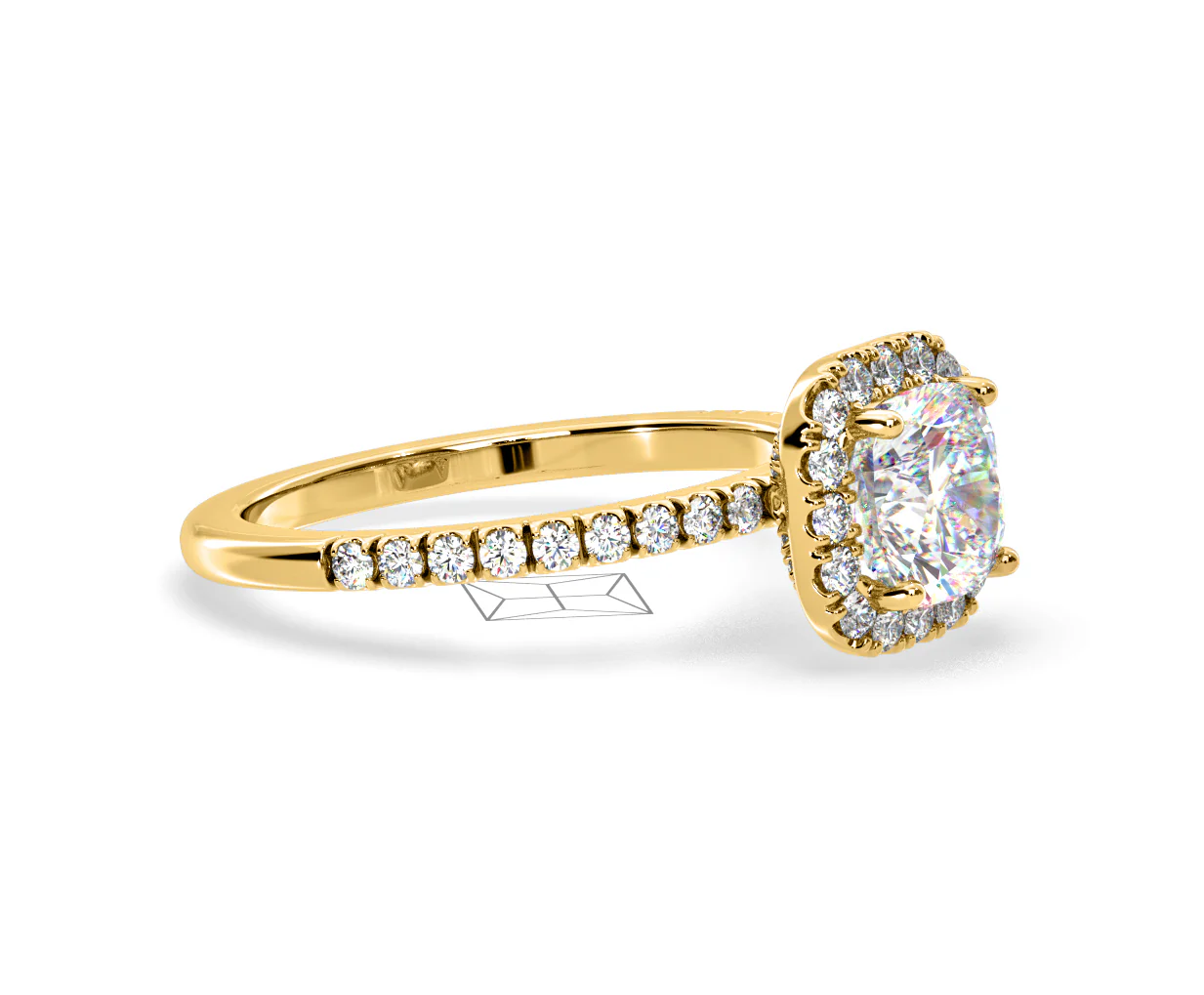 Beatrice GIA Diamond Halo Engagement Ring in 18K Gold 1.65ct G/SI2 - Image 155