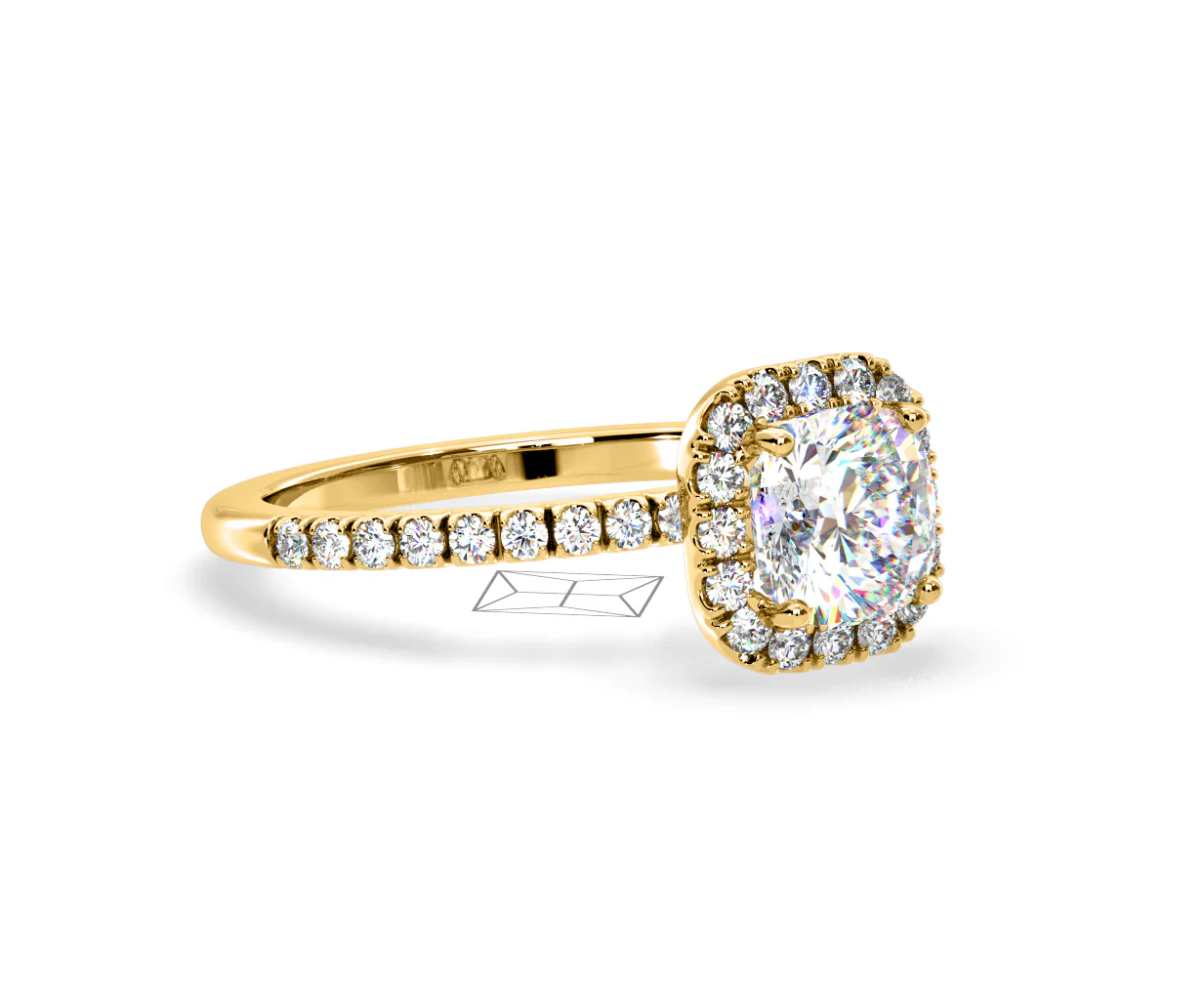 Beatrice GIA Diamond Halo Engagement Ring in 18K Gold 1.65ct G/SI2 - Image 159