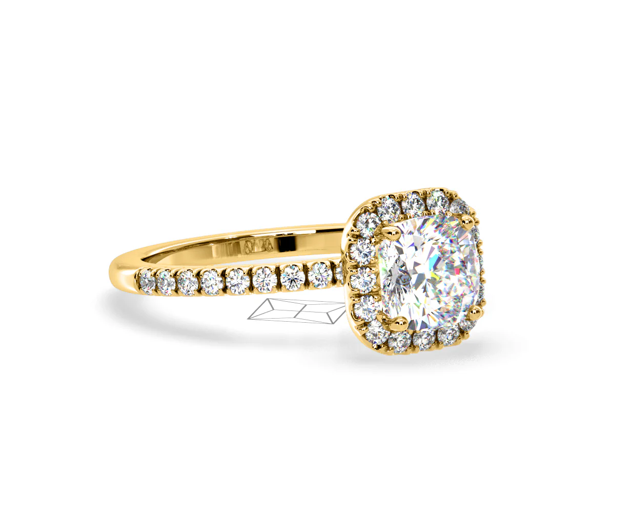 Beatrice GIA Diamond Halo Engagement Ring in 18K Gold 1.65ct G/SI2 - Image 160