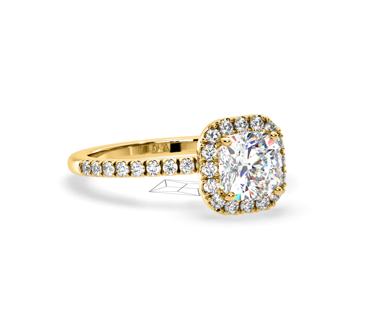 Beatrice GIA Diamond Halo Engagement Ring in 18K Gold 1.65ct G/SI2 - Image 161