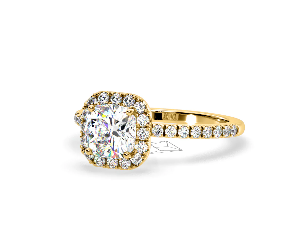 Beatrice GIA Diamond Halo Engagement Ring in 18K Gold 1.65ct G/SI2 - Image 93