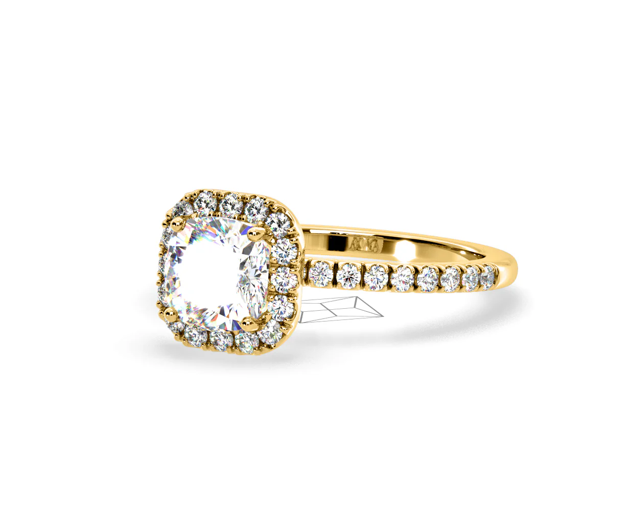 Beatrice GIA Diamond Halo Engagement Ring in 18K Gold 1.65ct G/SI2 - Image 94