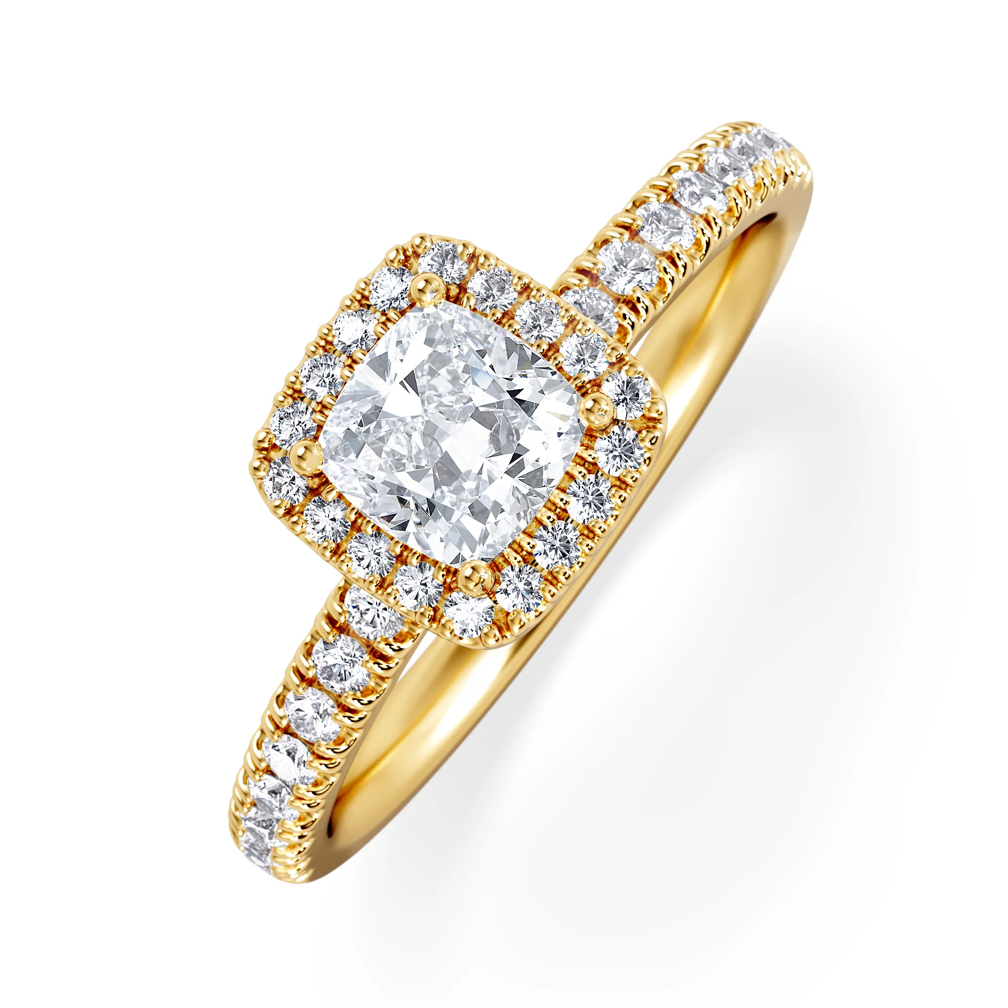 Beatrice Diamond Halo Engagement Ring in 18K Gold 1ct G/SI2