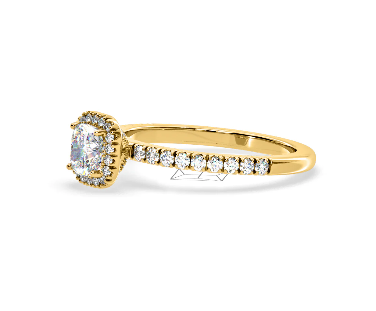 Beatrice Diamond Halo Engagement Ring in 18K Gold 1ct G/SI2 - Image 100