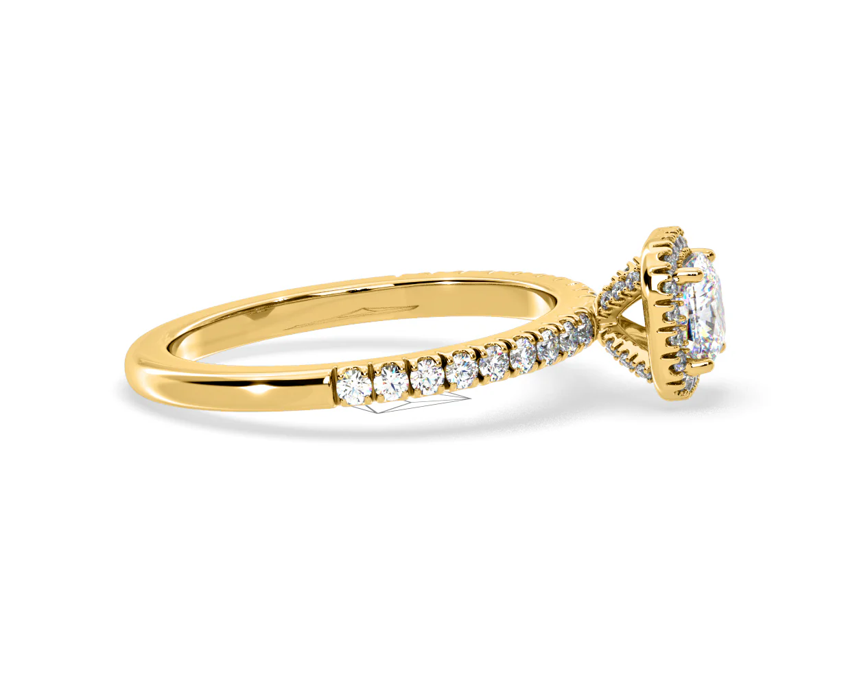 Beatrice Diamond Halo Engagement Ring in 18K Gold 1ct G/SI2 - Image 149