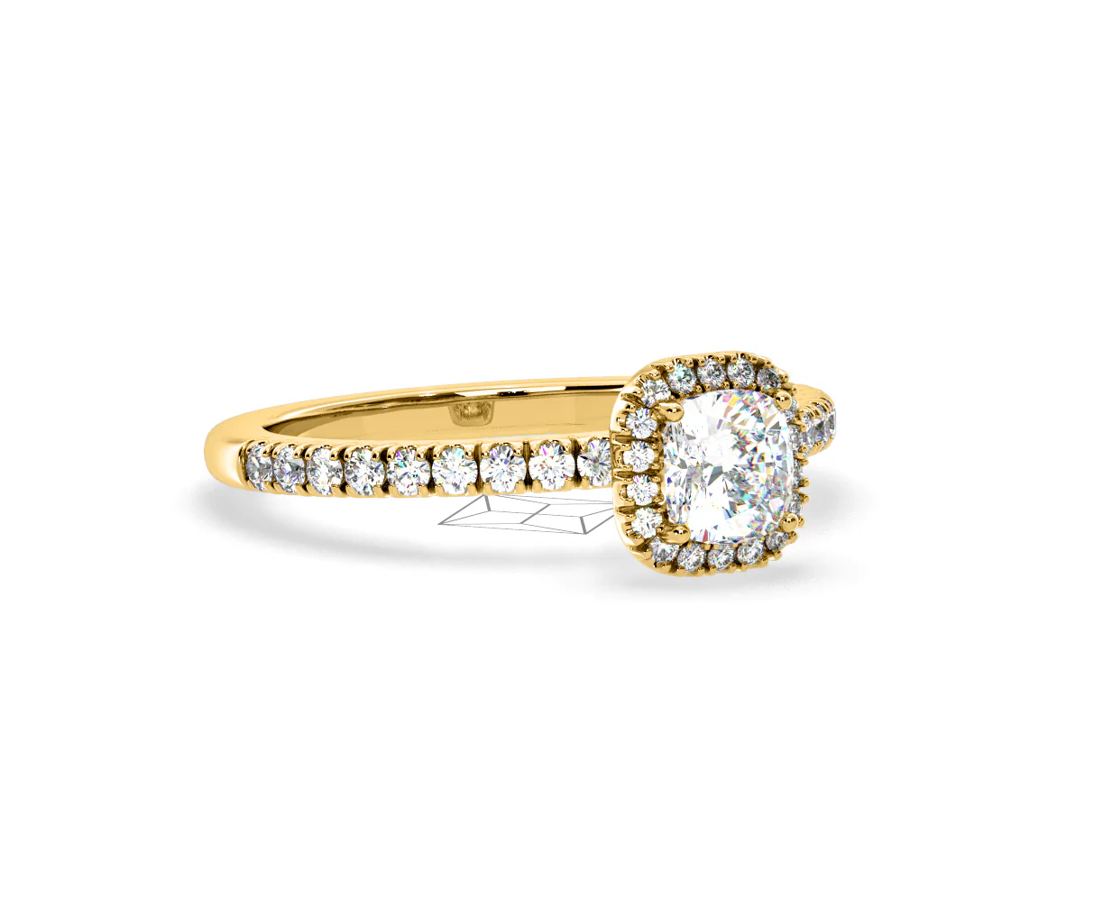 Beatrice Diamond Halo Engagement Ring in 18K Gold 1ct G/SI2 - Image 161