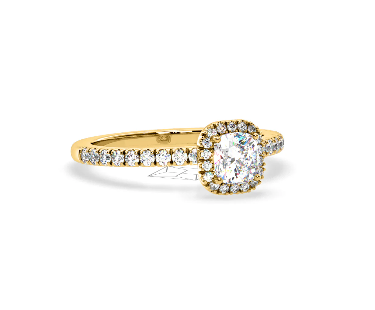 Beatrice Diamond Halo Engagement Ring in 18K Gold 1ct G/SI2 - Image 162