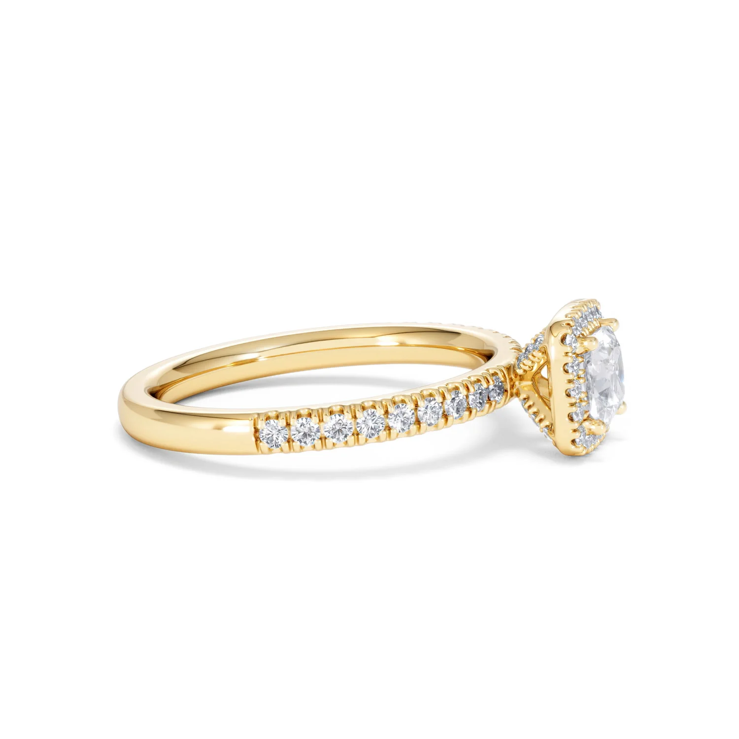 Beatrice Diamond Halo Engagement Ring in 18K Gold 1ct G/SI2 - Image 24