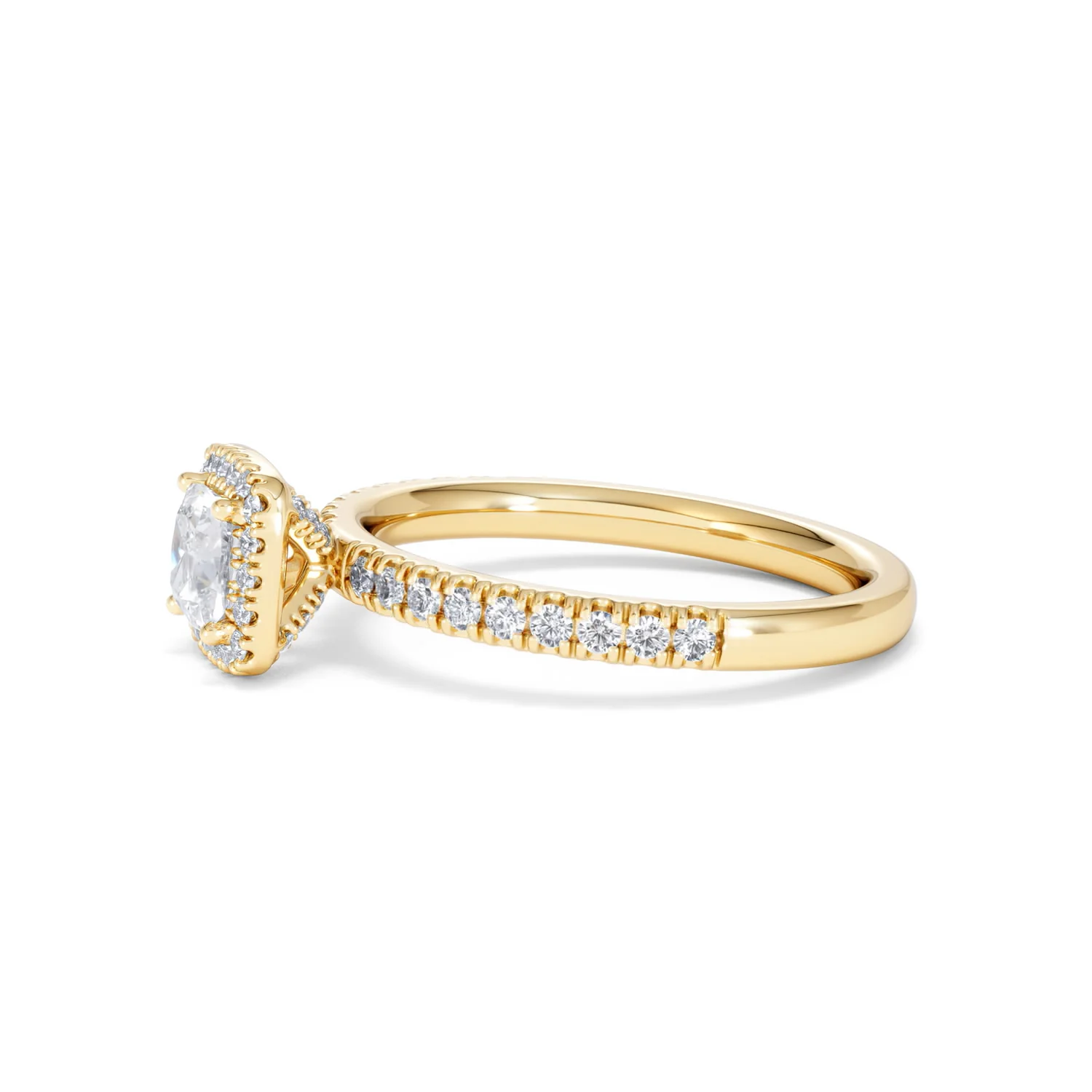 Beatrice Diamond Halo Engagement Ring in 18K Gold 1ct G/SI2 - Image 72