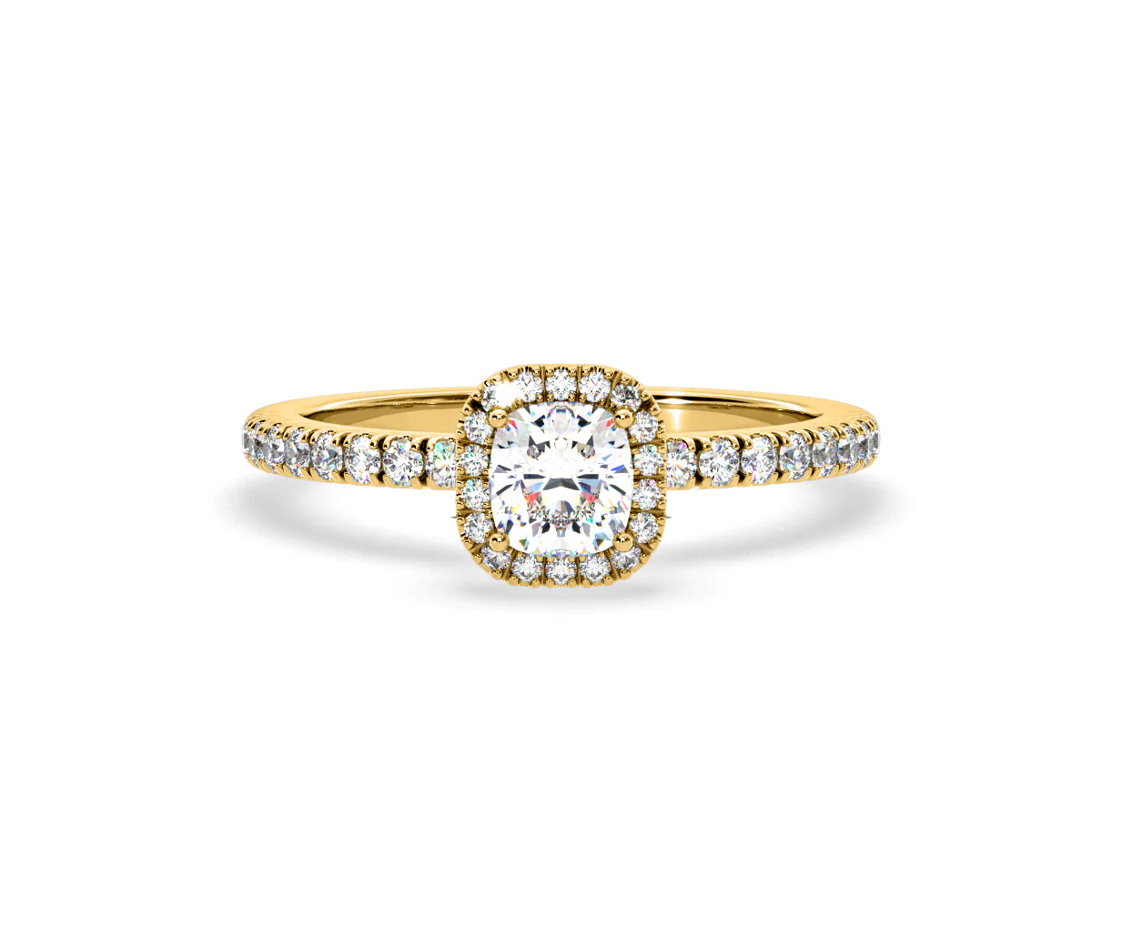 Beatrice Diamond Halo Engagement Ring in 18K Gold 1ct G/SI2 - Image 88
