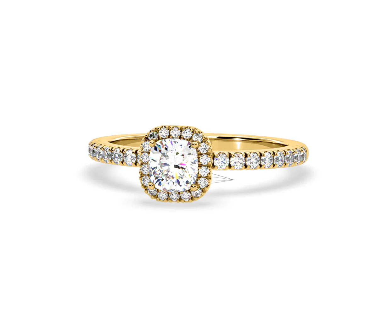 Beatrice Diamond Halo Engagement Ring in 18K Gold 1ct G/SI2 - Image 90