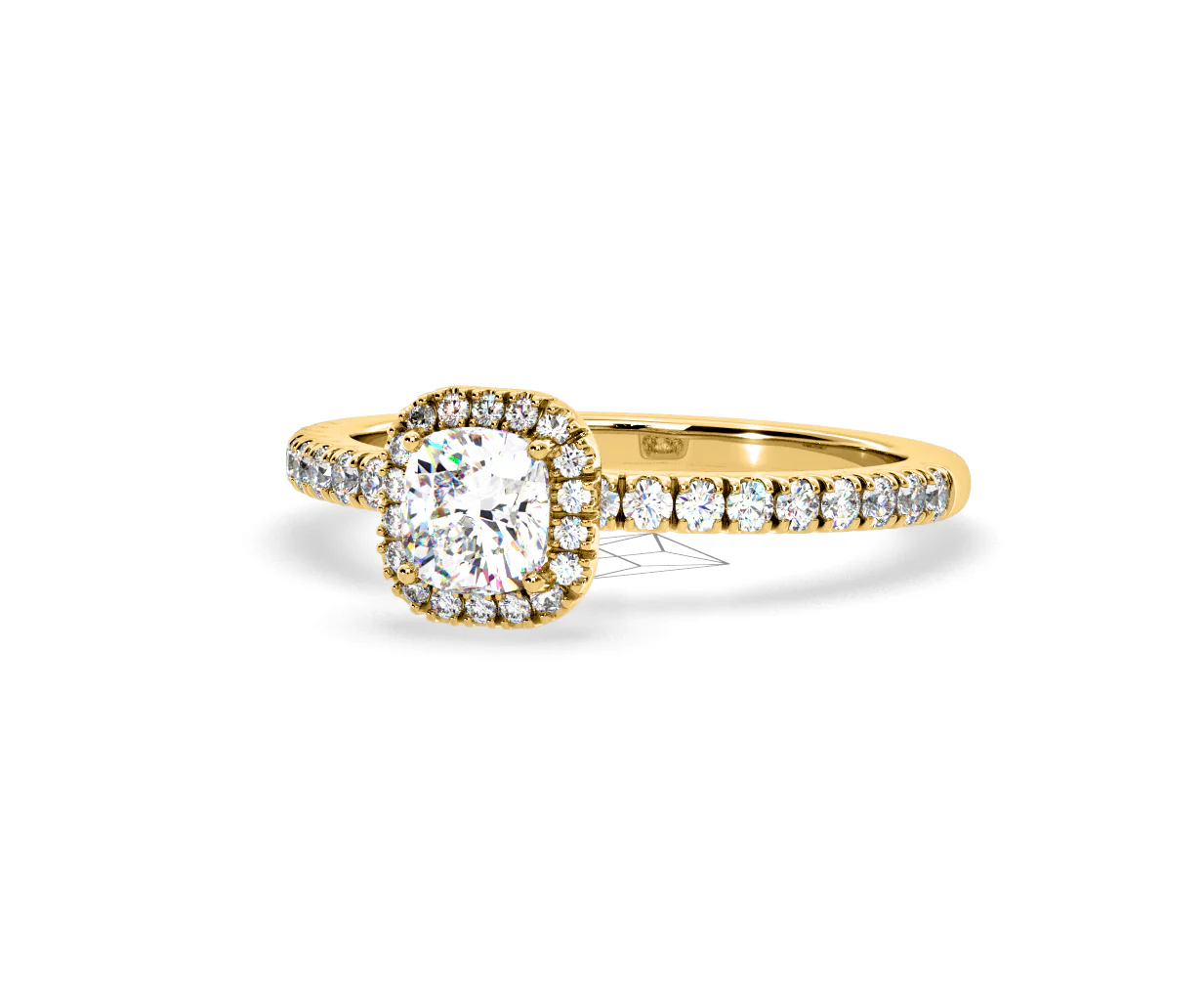 Beatrice Diamond Halo Engagement Ring in 18K Gold 1ct G/SI2 - Image 92