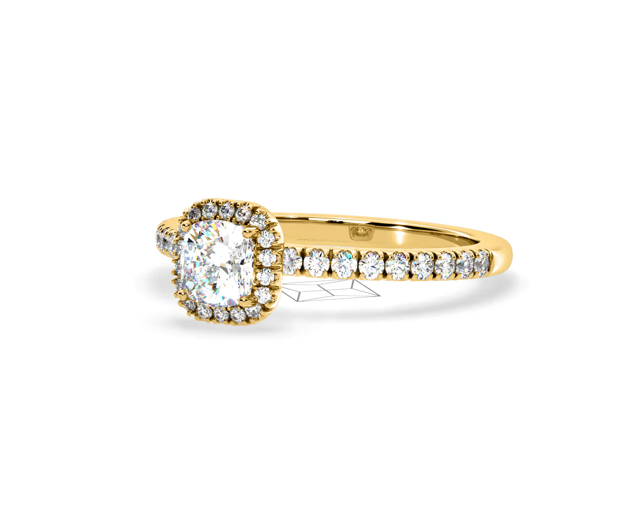 Beatrice Diamond Halo Engagement Ring in 18K Gold 1ct G/SI2 - Image 94