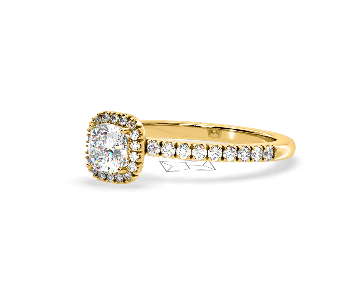 Beatrice Diamond Halo Engagement Ring in 18K Gold 1ct G/SI2 - Image 96
