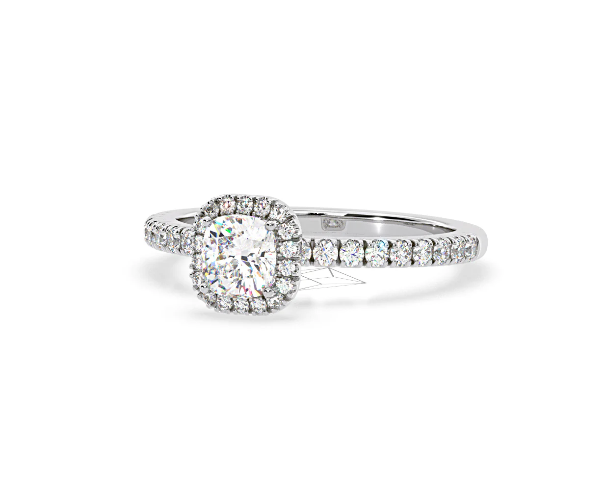 Beatrice GIA Diamond Halo Engagement Ring in Platinum 1.25ct G/SI2 - Image 92
