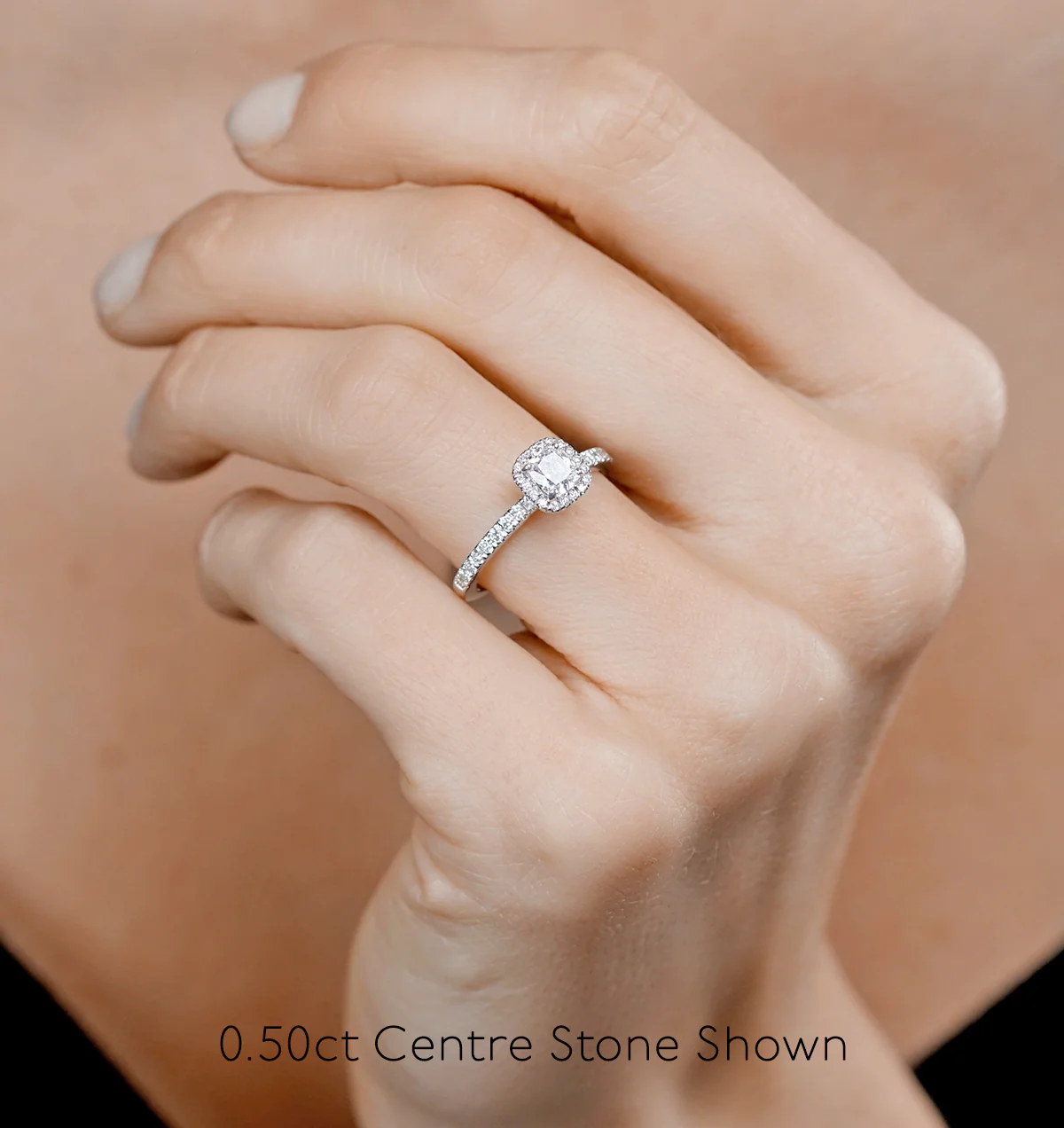 Beatrice GIA Diamond Halo Engagement Ring in Platinum 1.25ct G/VS1 - Image 2