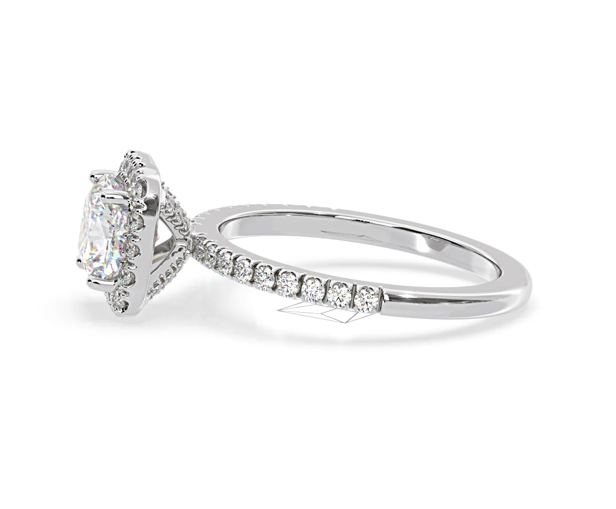 Beatrice GIA Diamond Halo Engagement Ring in Platinum 1.48ct G/SI2 - Image 25