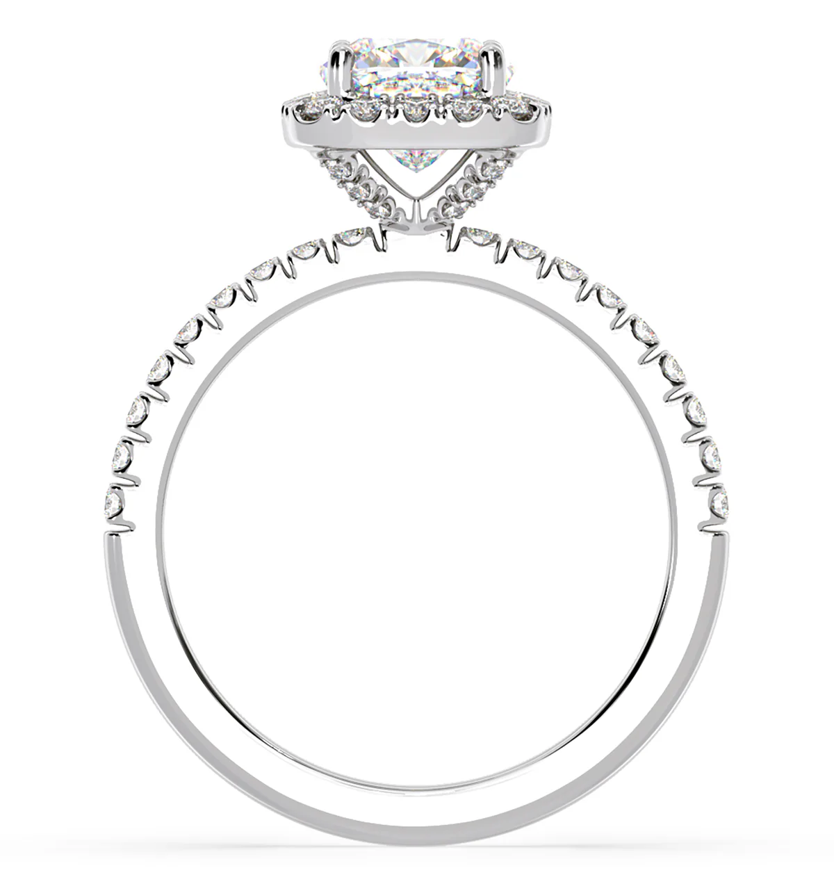 Beatrice GIA Diamond Halo Engagement Ring in Platinum 1.48ct G/SI2 - Image 4