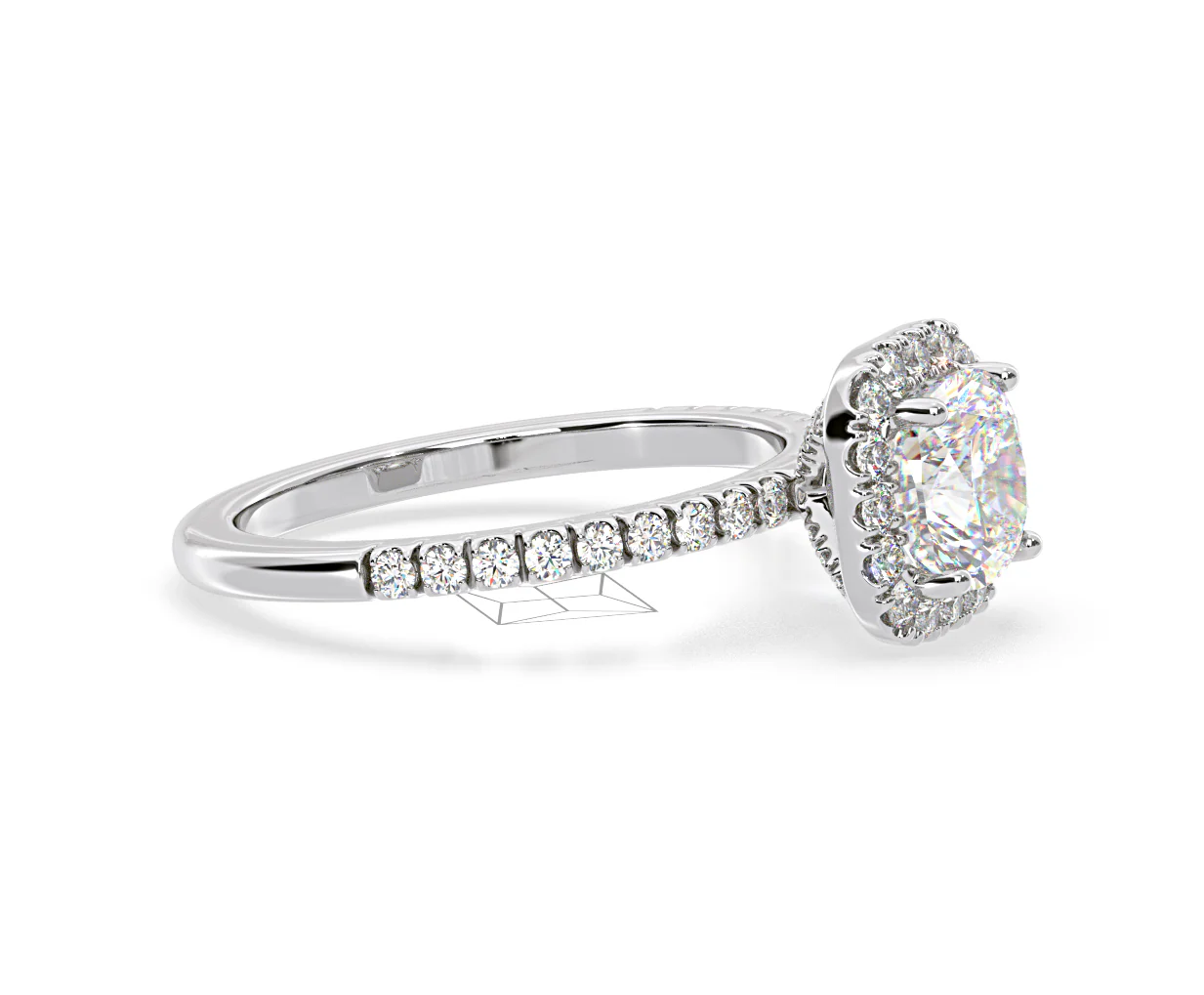 Beatrice GIA Diamond Halo Engagement Ring in Platinum 1.48ct G/SI2 - Image 72