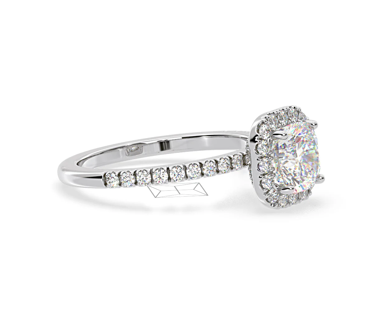 Beatrice GIA Diamond Halo Engagement Ring in Platinum 1.48ct G/SI2 - Image 74
