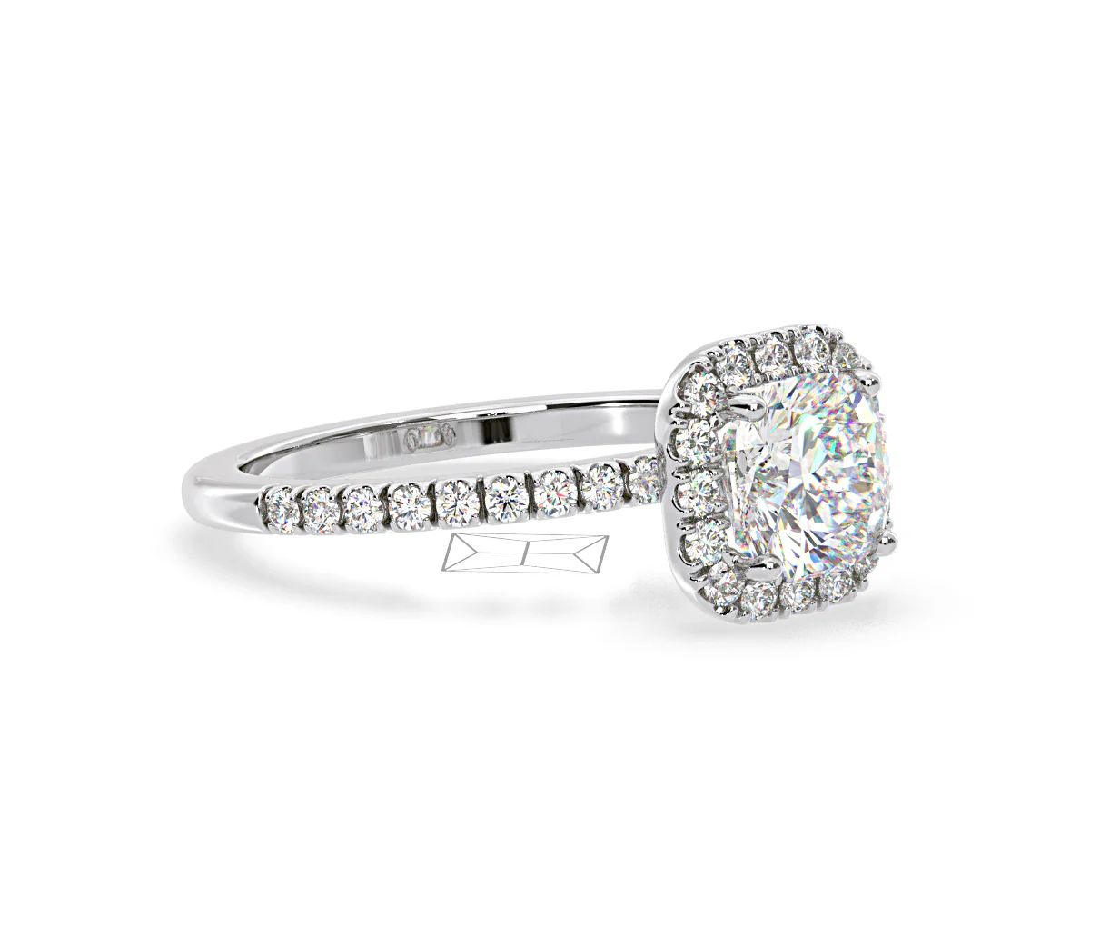 Beatrice GIA Diamond Halo Engagement Ring in Platinum 1.48ct G/SI2 - Image 77