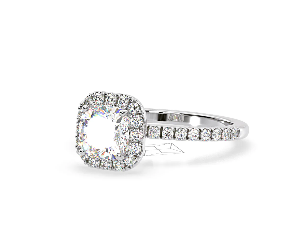 Beatrice GIA Diamond Halo Engagement Ring in Platinum 1.65ct G/VS2 - Image 94