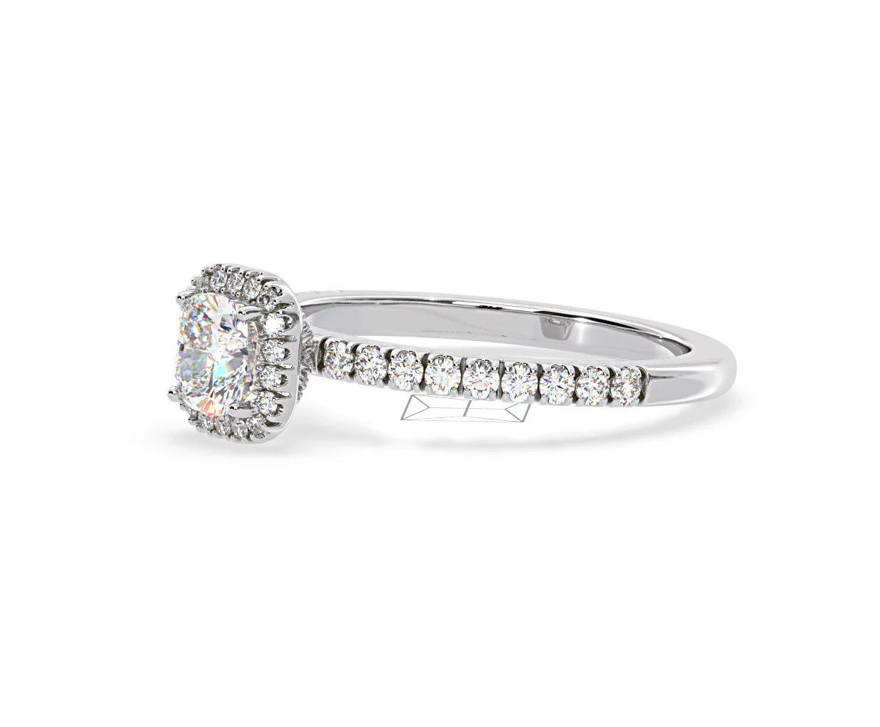 Beatrice Diamond Halo Engagement Ring in Platinum 1ct G/SI1 - Image 18
