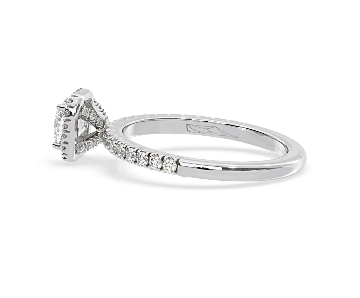 Beatrice Diamond Halo Engagement Ring in Platinum 1ct G/SI2 - Image 111