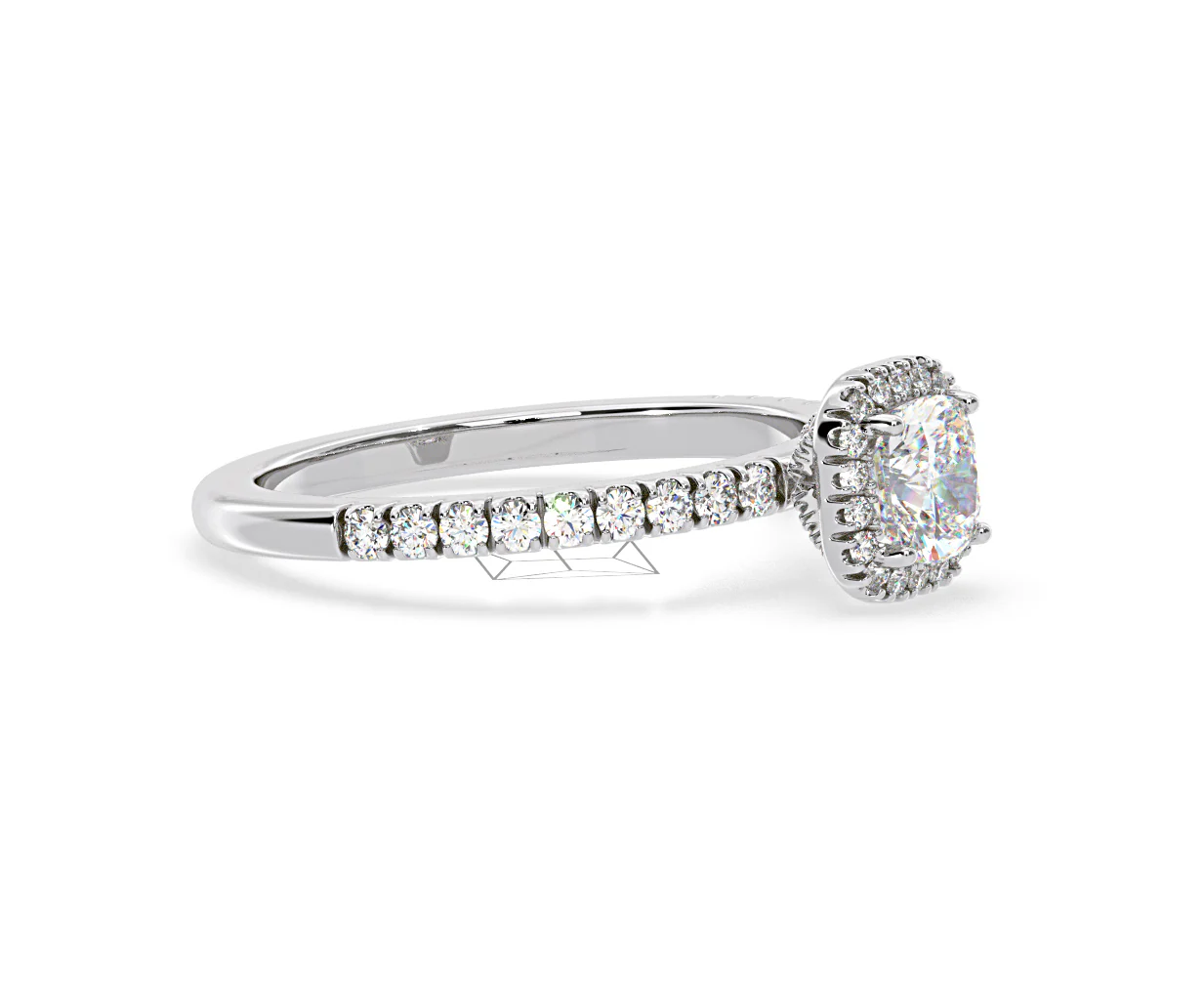 Beatrice Diamond Halo Engagement Ring in Platinum 1ct G/SI2 - Image 155