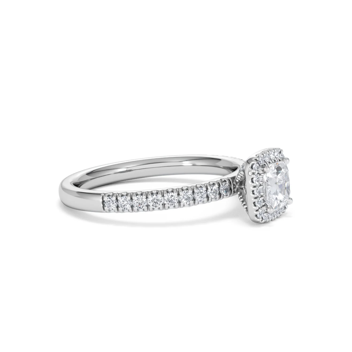 Beatrice Diamond Halo Engagement Ring in Platinum 1ct G/SI2 - Image 21