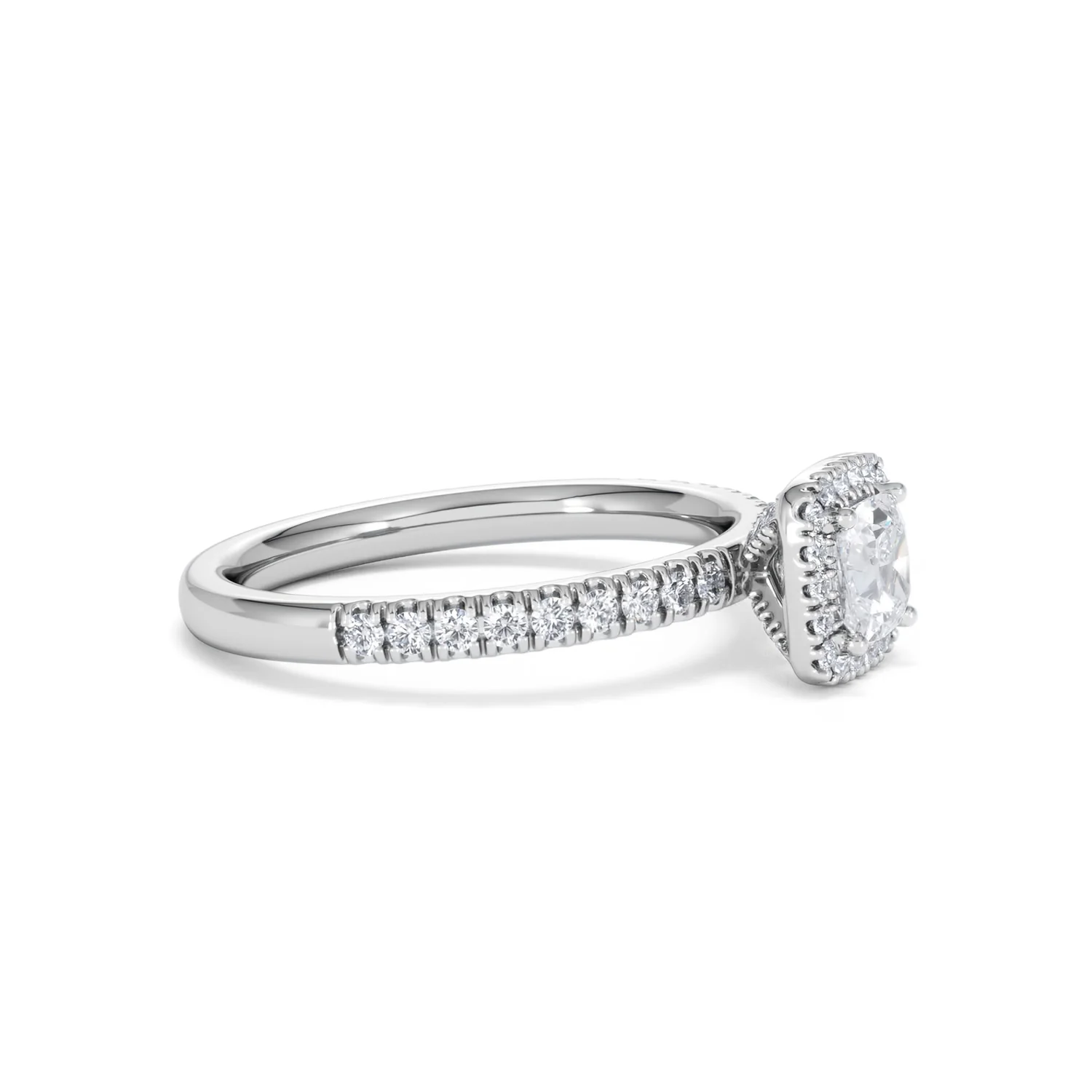 Beatrice Diamond Halo Engagement Ring in Platinum 1ct G/SI2 - Image 22