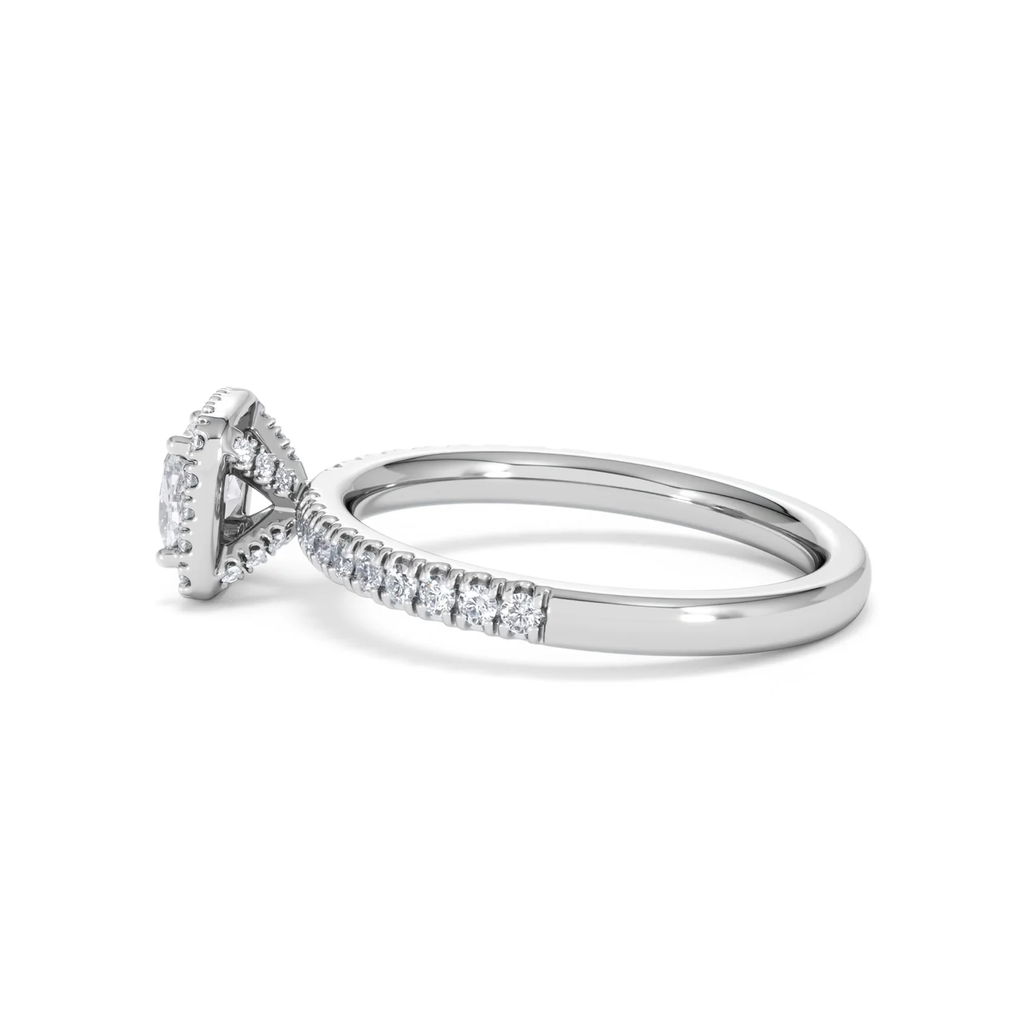 Beatrice Diamond Halo Engagement Ring in Platinum 1ct G/SI2 - Image 66
