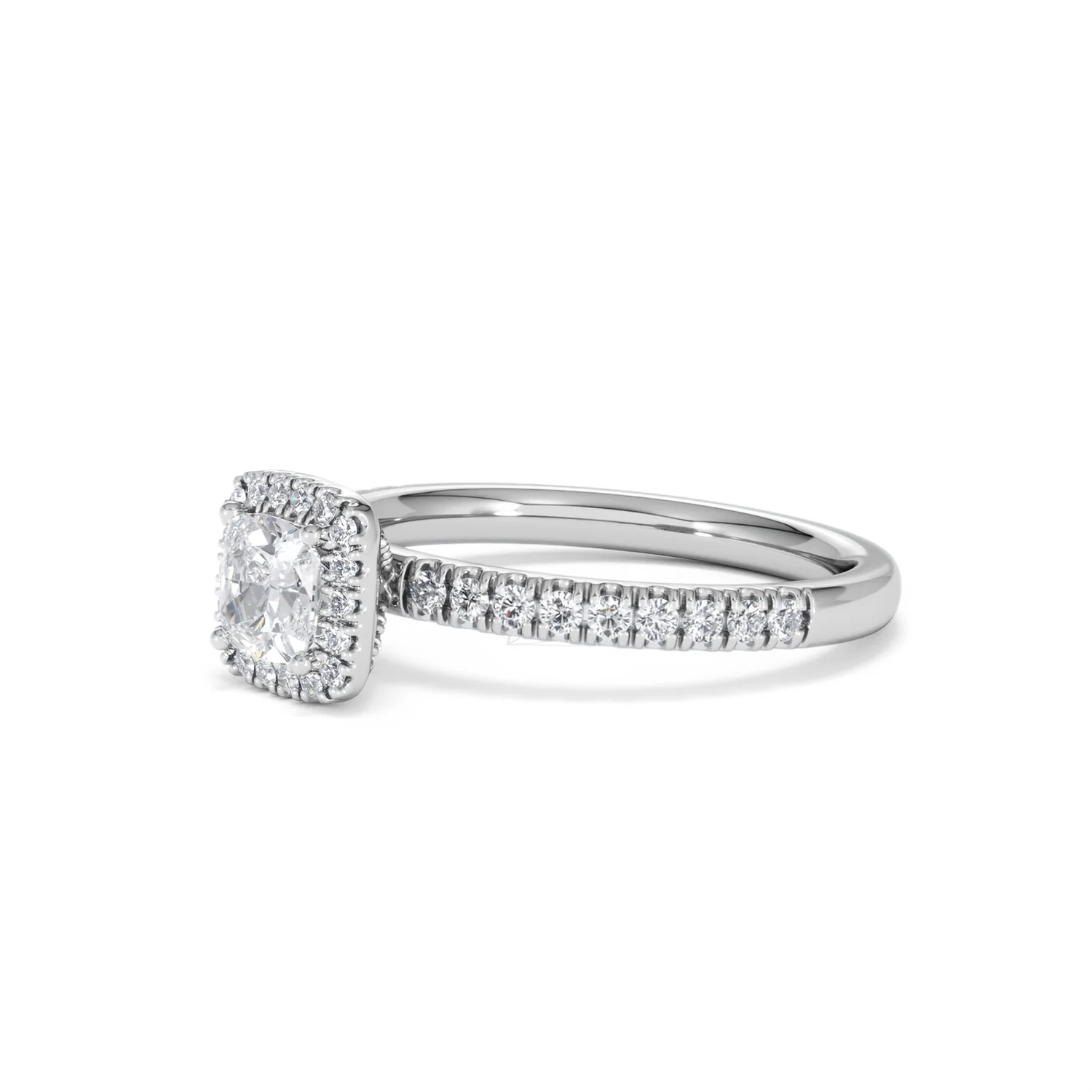 Beatrice Diamond Halo Engagement Ring in Platinum 1ct G/SI2 - Image 77