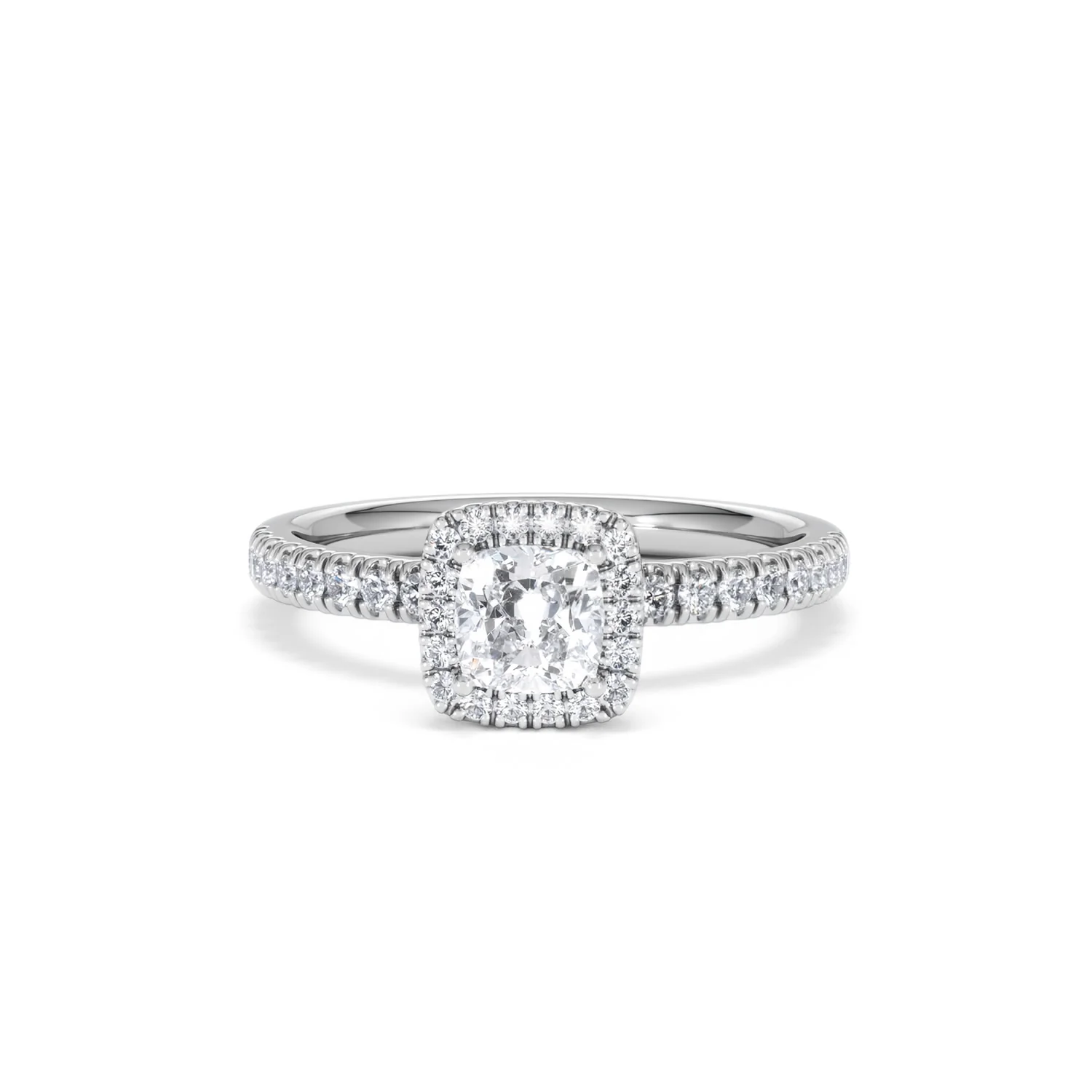 Beatrice Diamond Halo Engagement Ring in Platinum 1ct G/SI2 - Image 87
