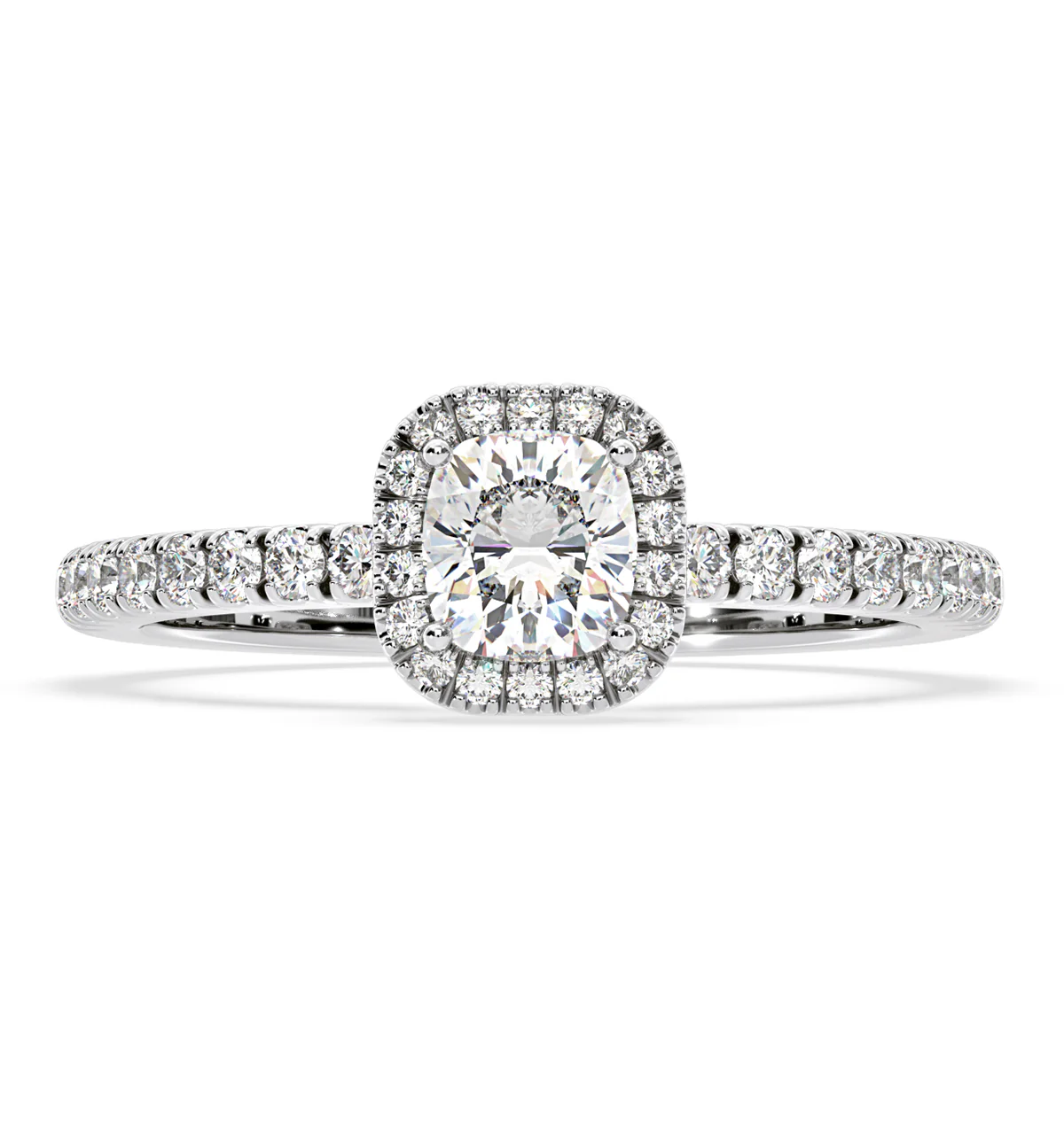 Beatrice Diamond Halo Engagement Ring in Platinum 1ct G/VS1 - Image 3