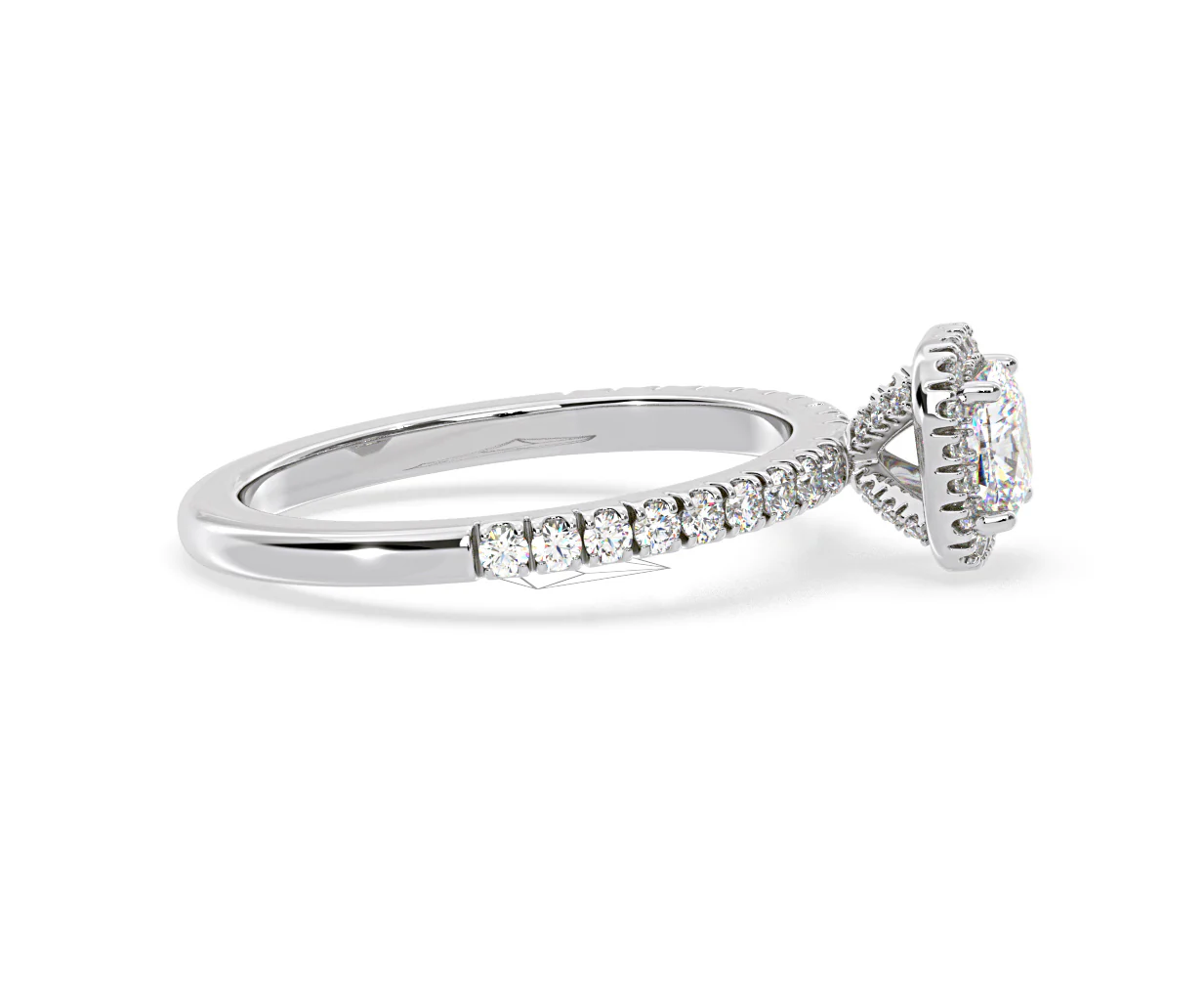 Beatrice Diamond Halo Engagement Ring in Platinum 1ct G/VS1 - Image 68