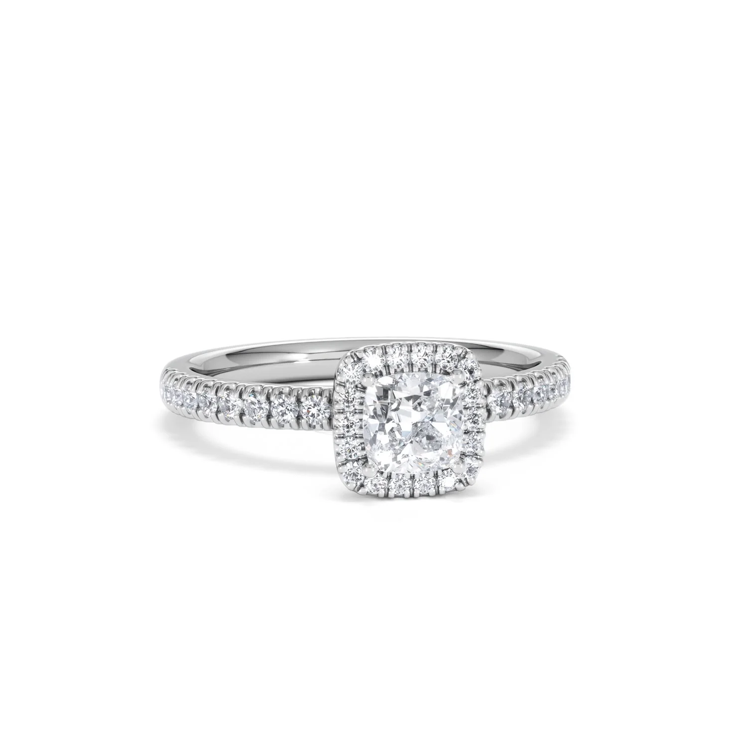 Beatrice Diamond Halo Engagement Ring in Platinum 1ct G/VS2 - Image 10