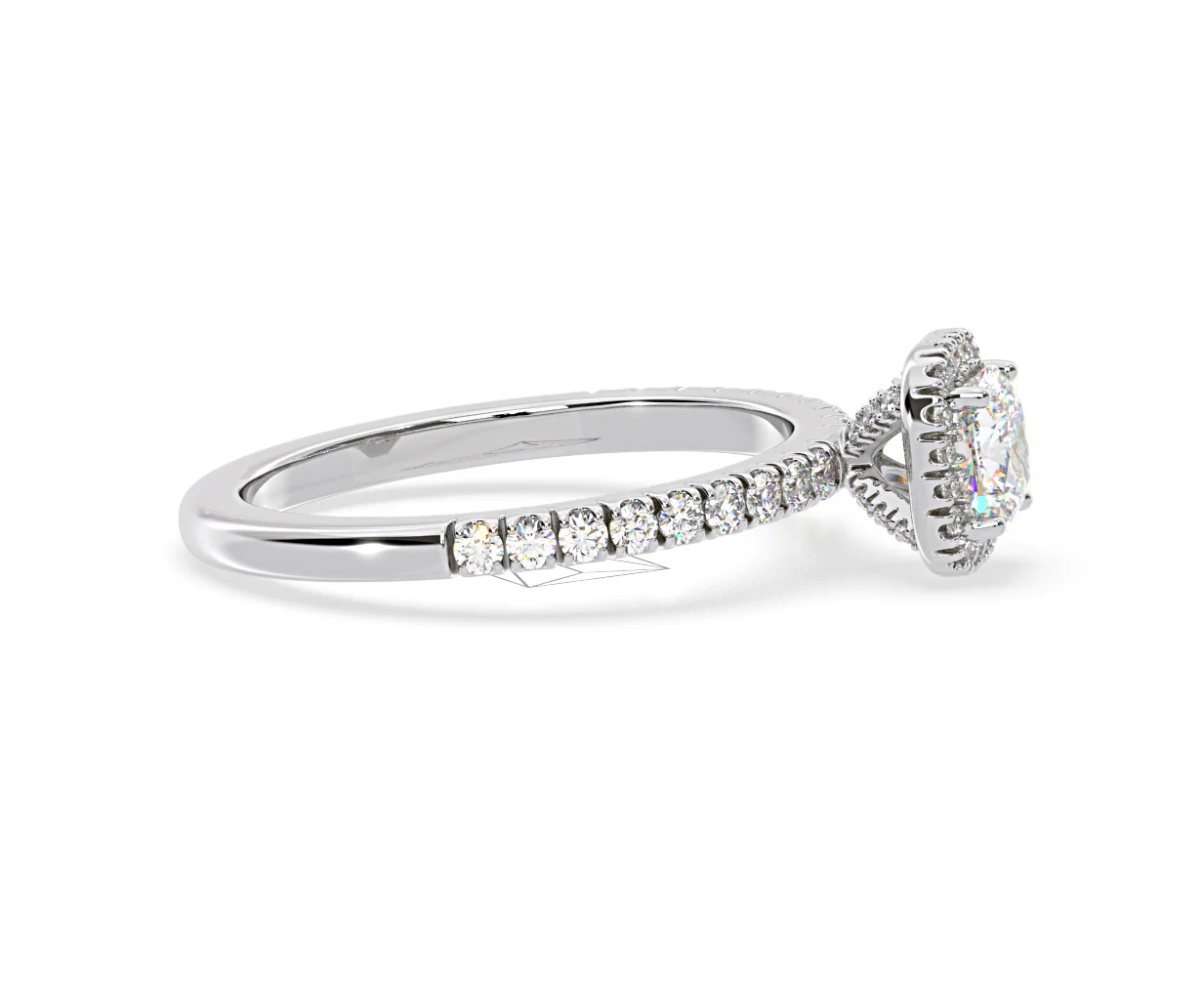Beatrice Diamond Halo Engagement Ring in Platinum 1ct G/VS2 - Image 150