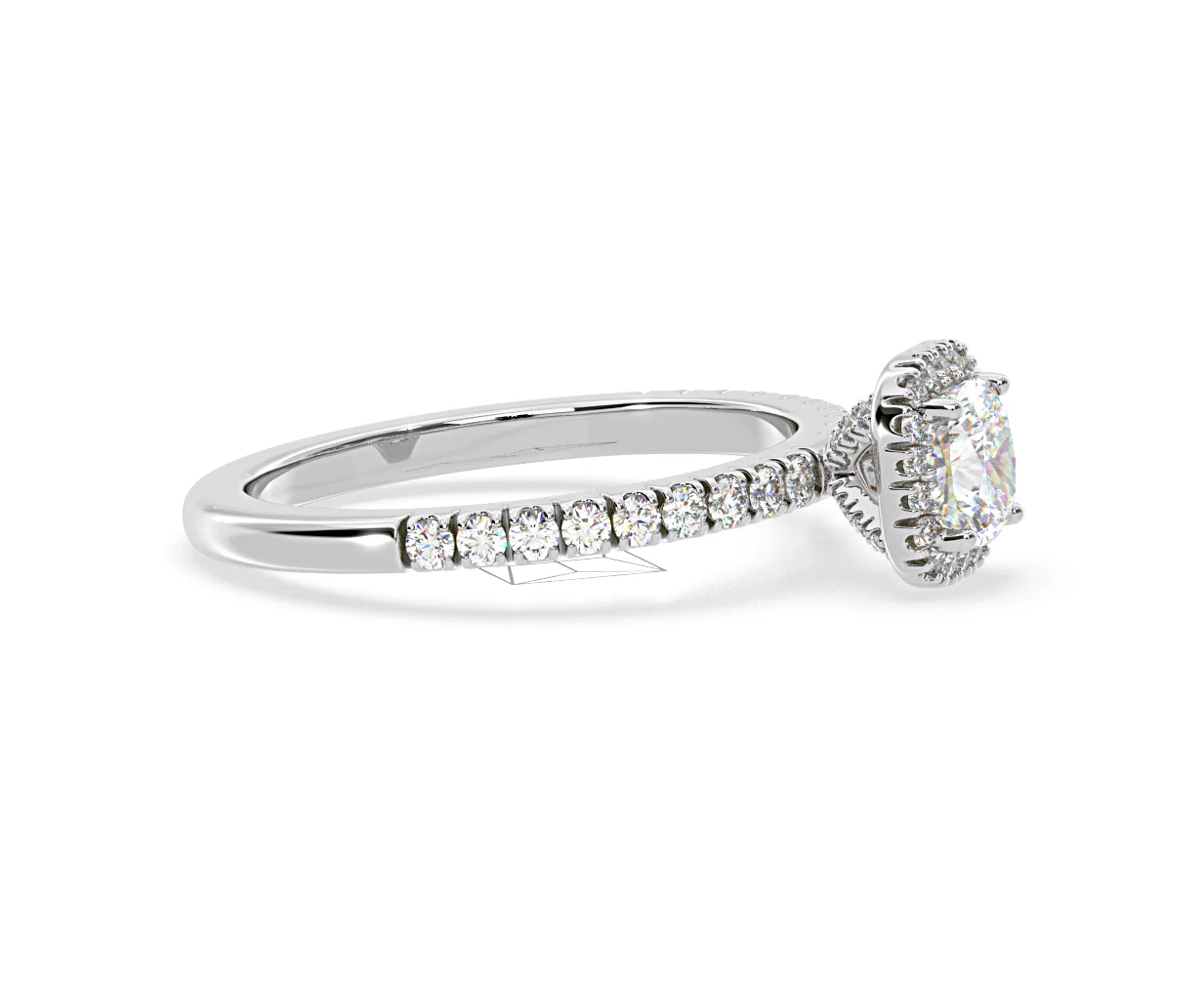 Beatrice Diamond Halo Engagement Ring in Platinum 1ct G/VS2 - Image 152