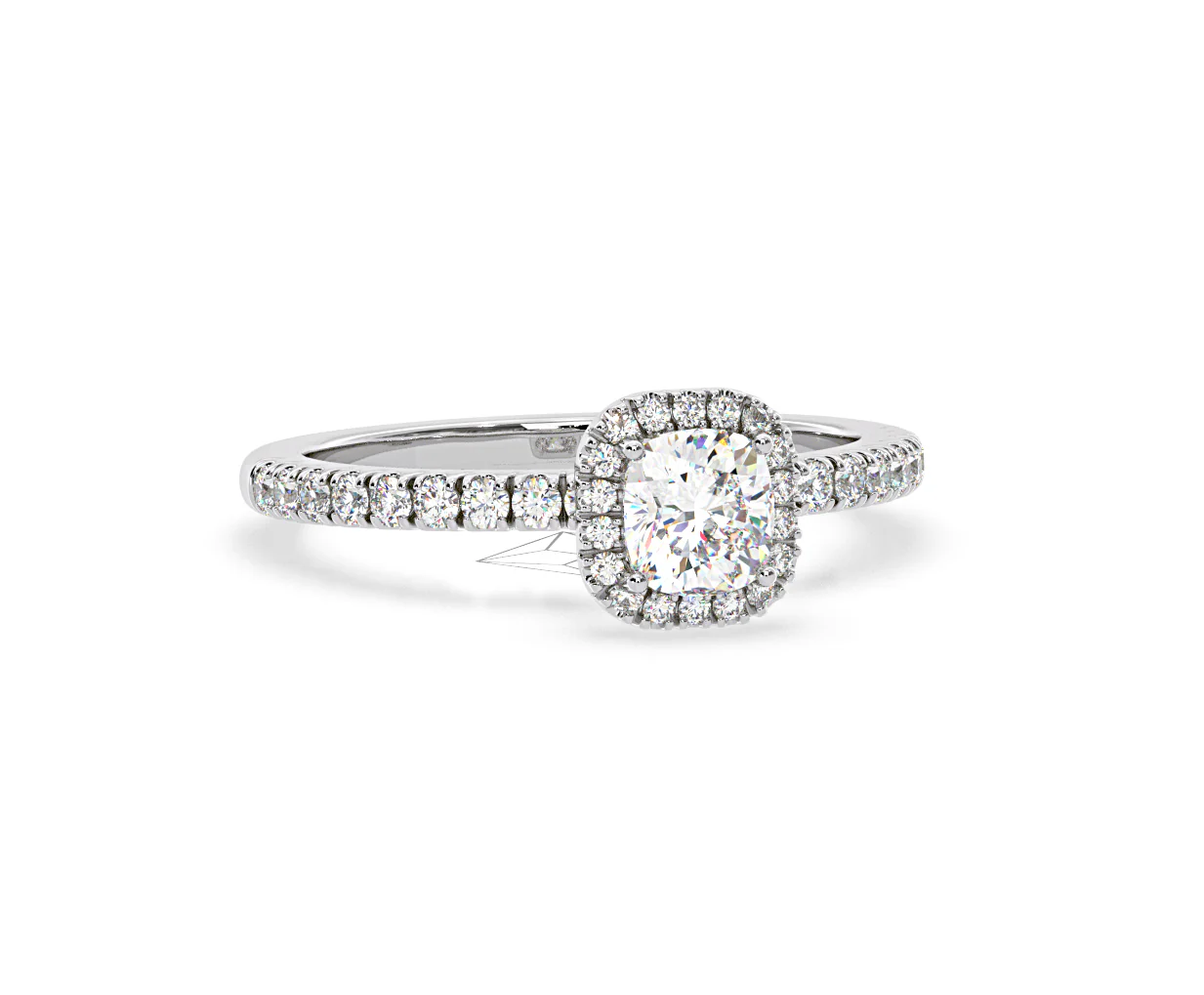 Beatrice Diamond Halo Engagement Ring in Platinum 1ct G/VS2 - Image 164